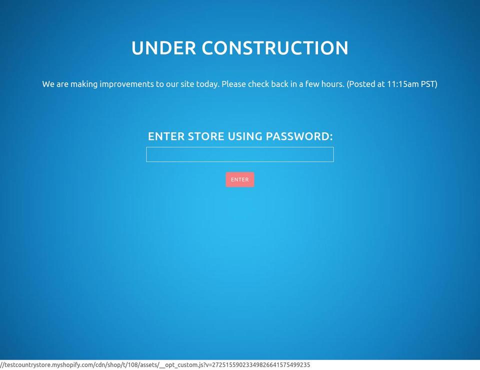 testcountrystore.myshopify.com shopify website screenshot