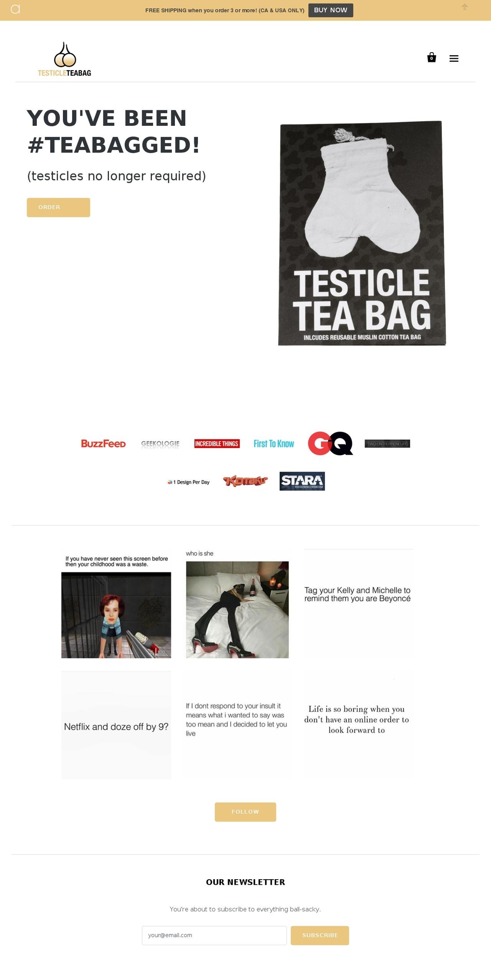 Startup - w\/ Bold Recurring Shopify theme site example testicleteabag.com