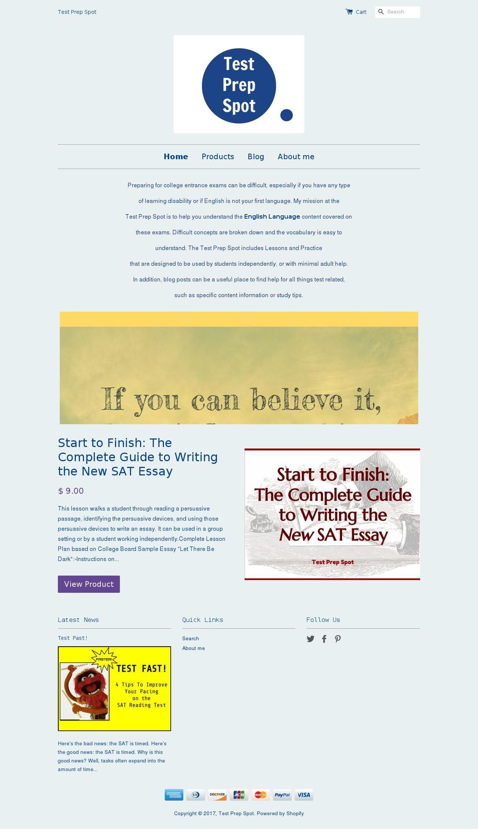 testprepspot.com shopify website screenshot
