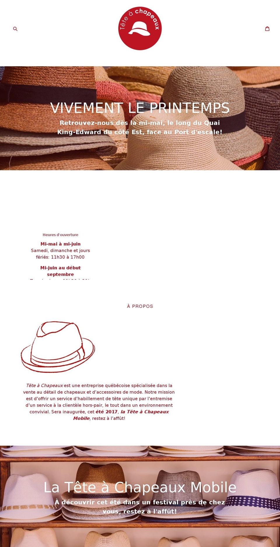 teteachapeaux.ca shopify website screenshot