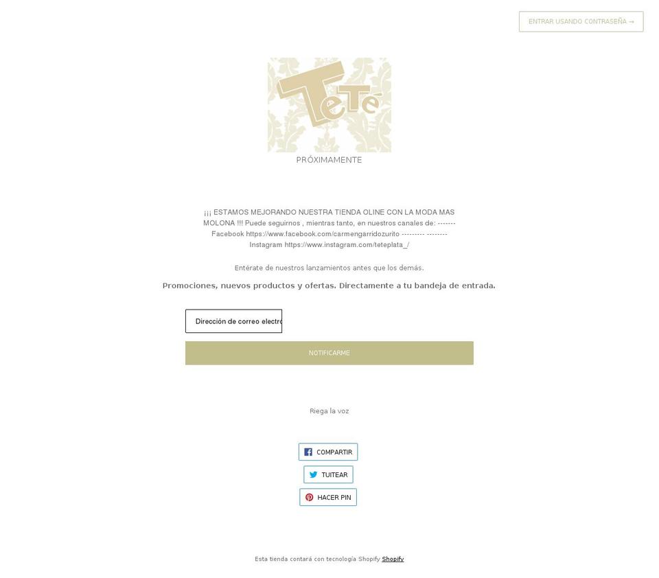 teteplata.com shopify website screenshot