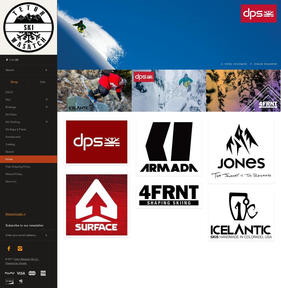 tetonwasatch.com shopify website screenshot