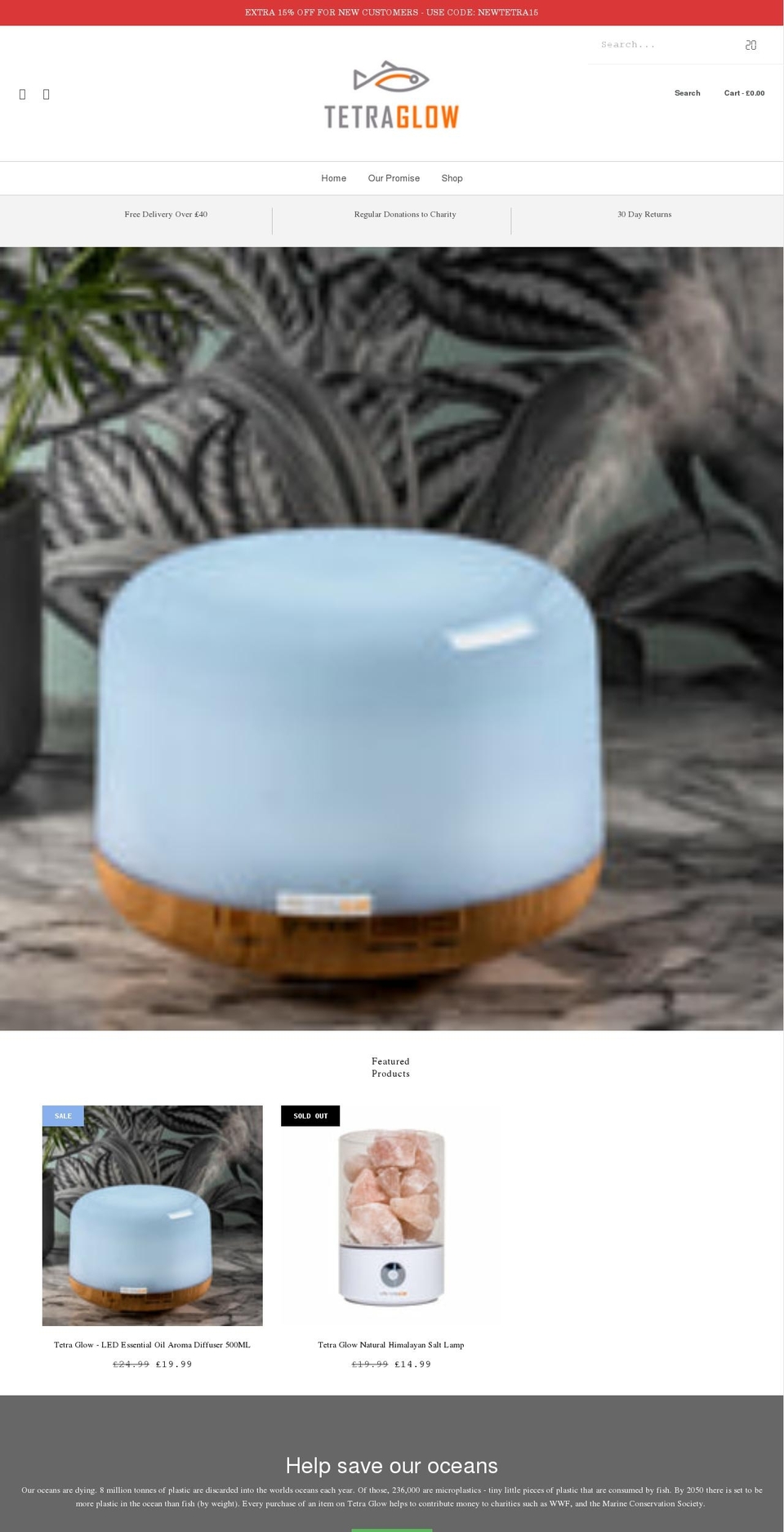 tetraglow.com shopify website screenshot