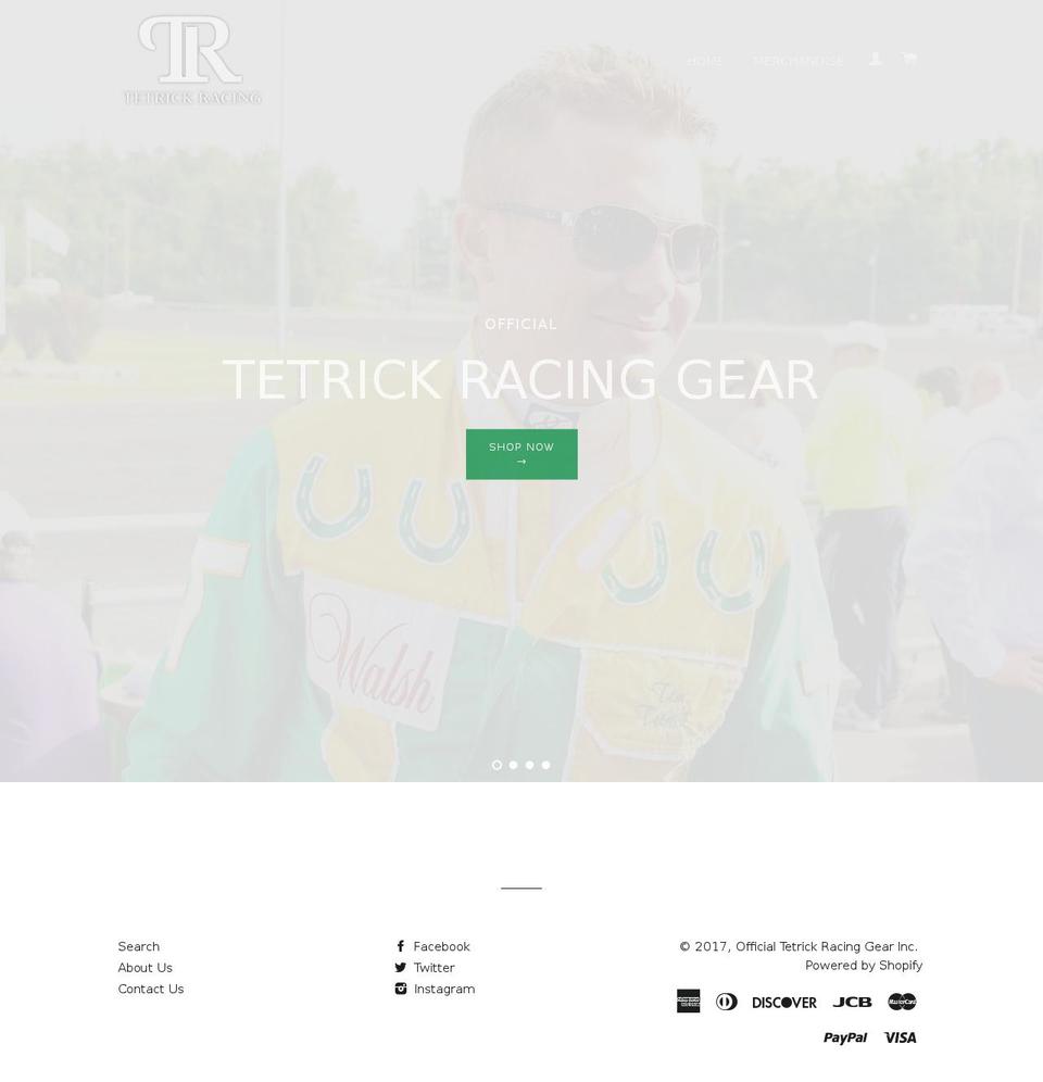 tetrickracinggear.com shopify website screenshot