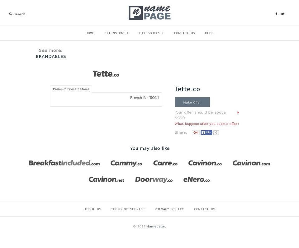 tette.co shopify website screenshot