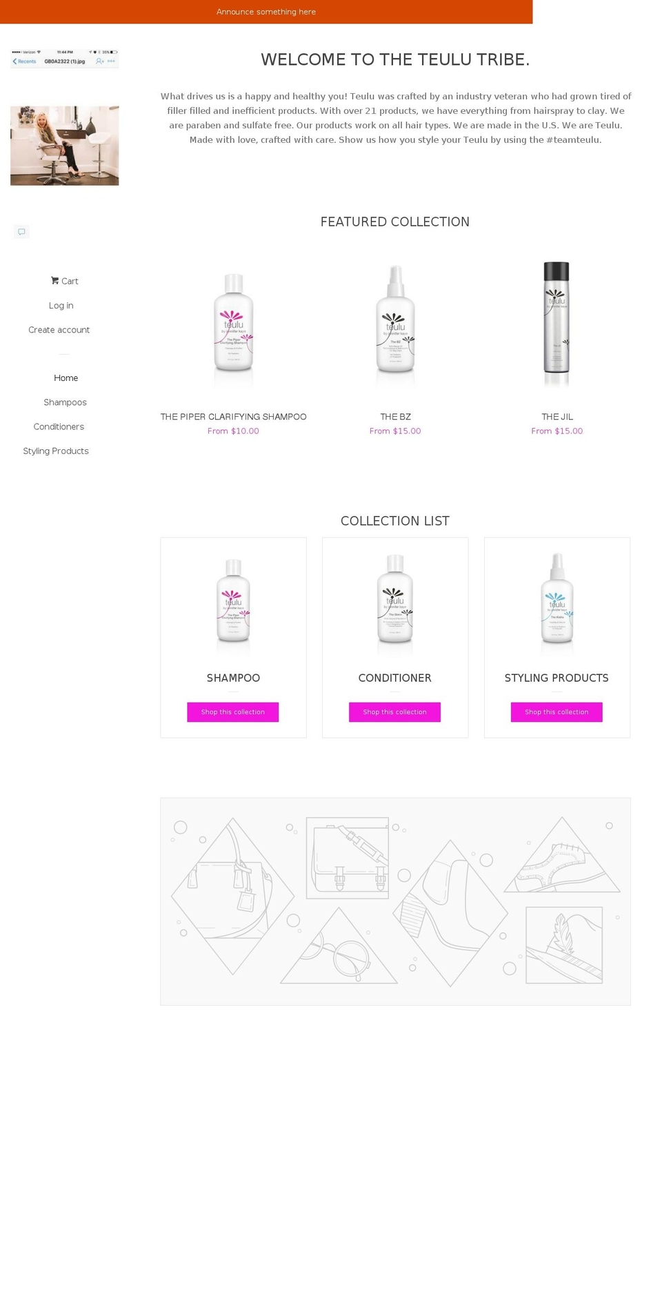 teuluonline.com shopify website screenshot