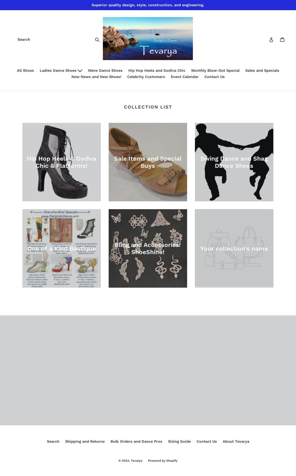 tevarya.com shopify website screenshot