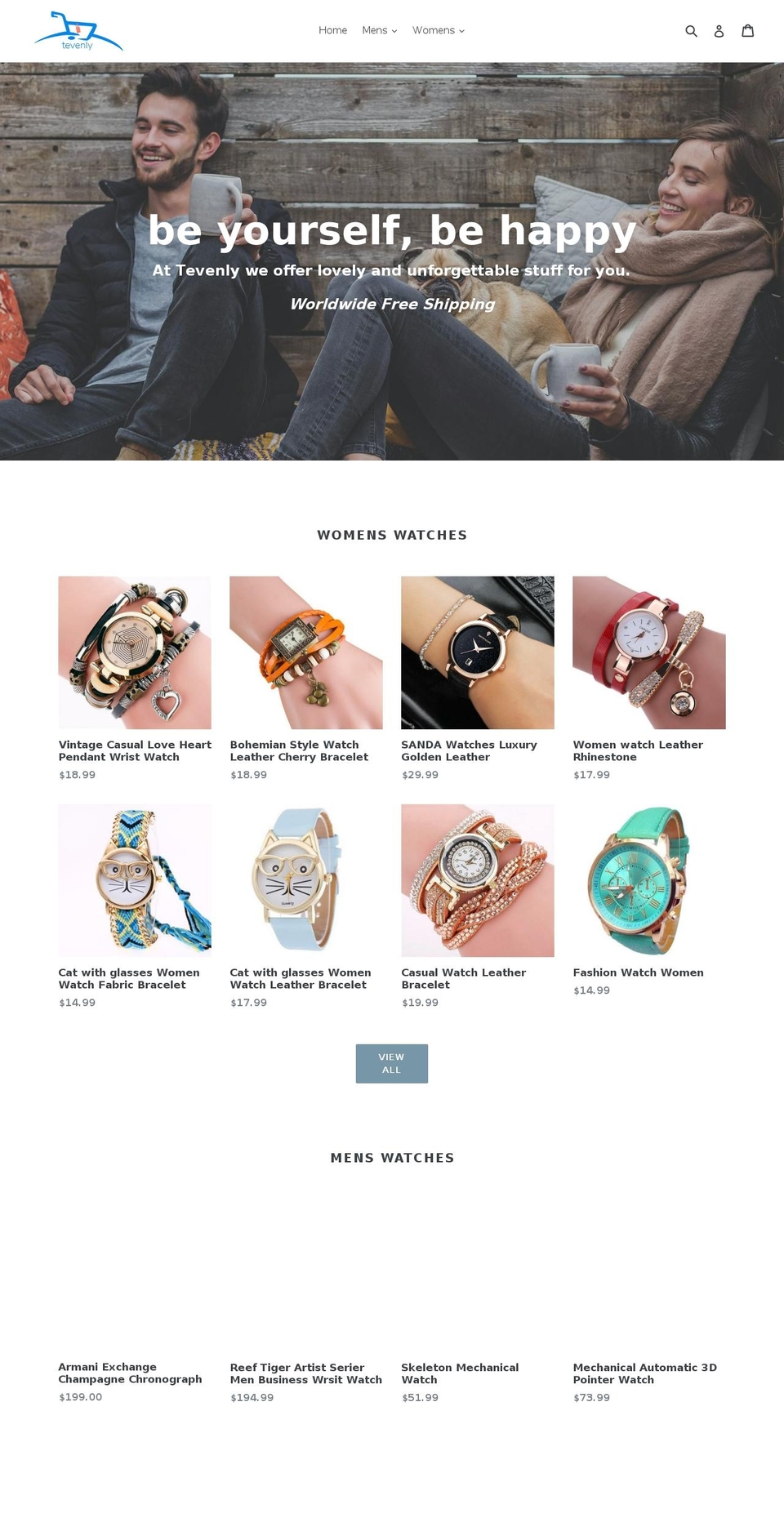 tevenly.com — Shopify storefront screenshot