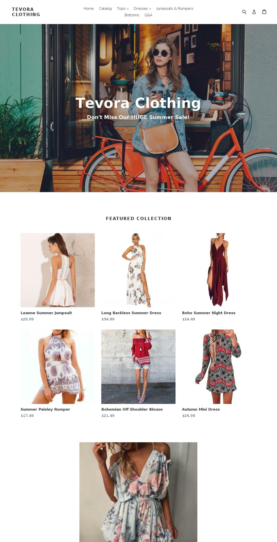 tevoraclothing.com — Shopify storefront screenshot