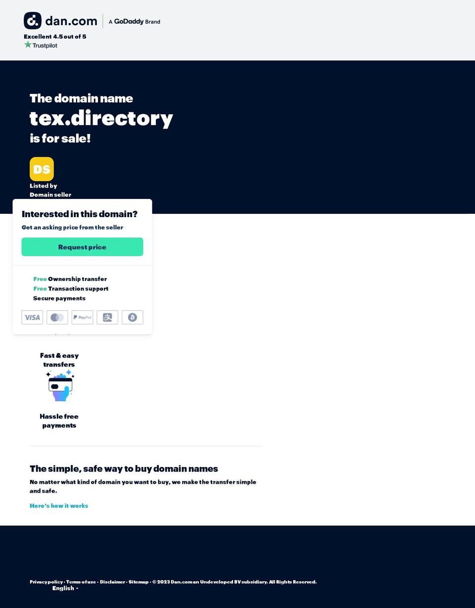 tex.directory shopify website screenshot