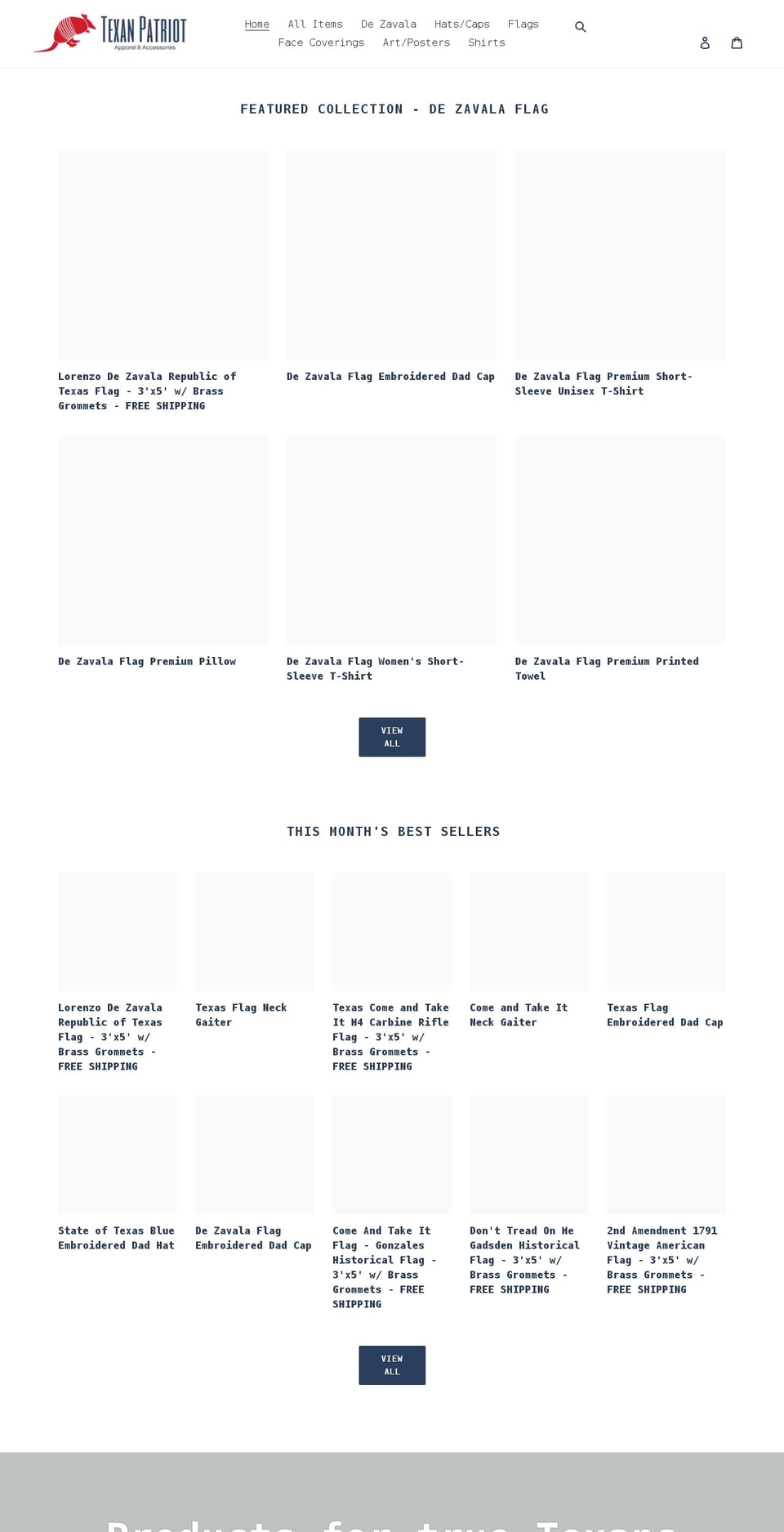 texanpatriot.com shopify website screenshot