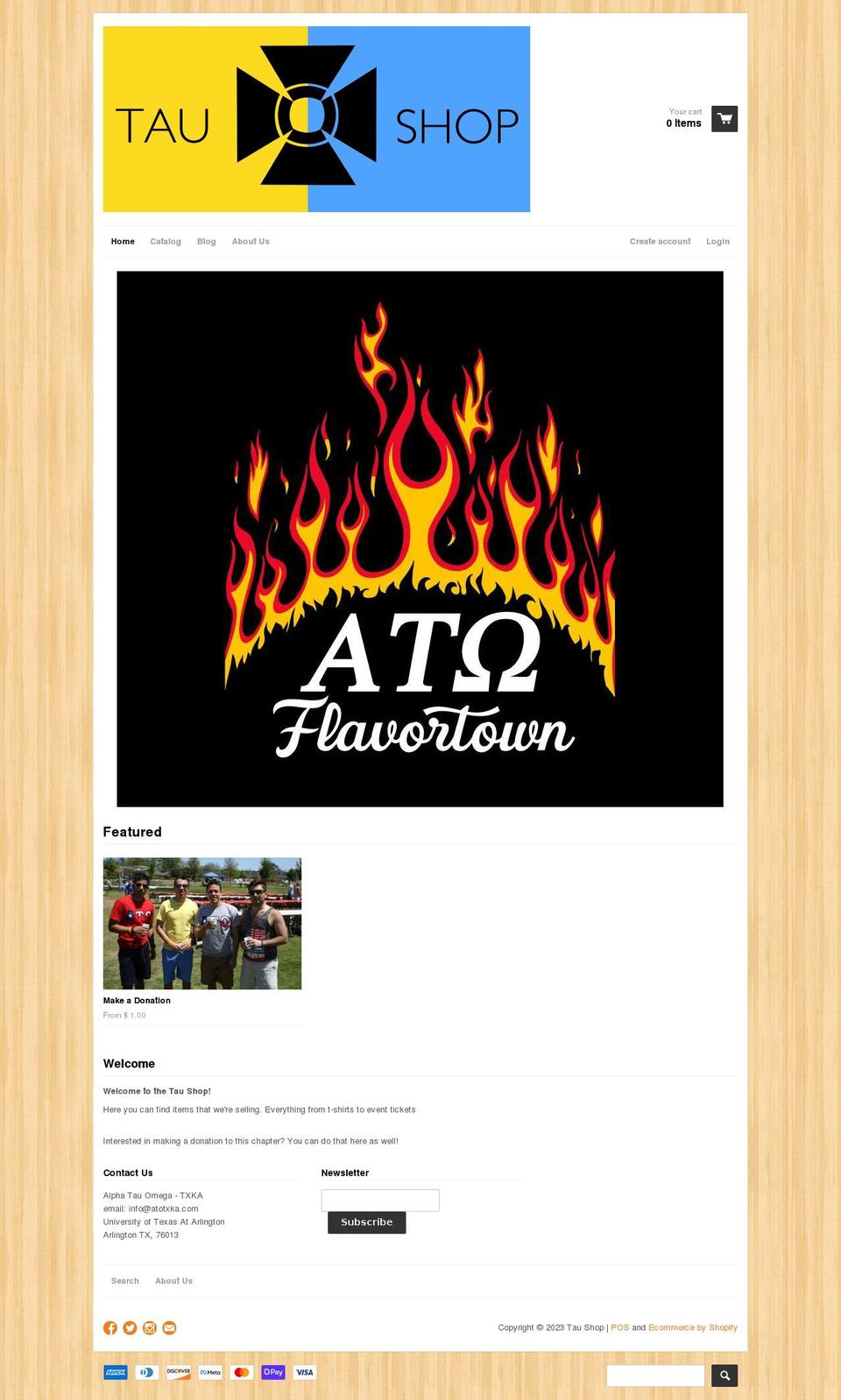 texas-tau.myshopify.com shopify website screenshot