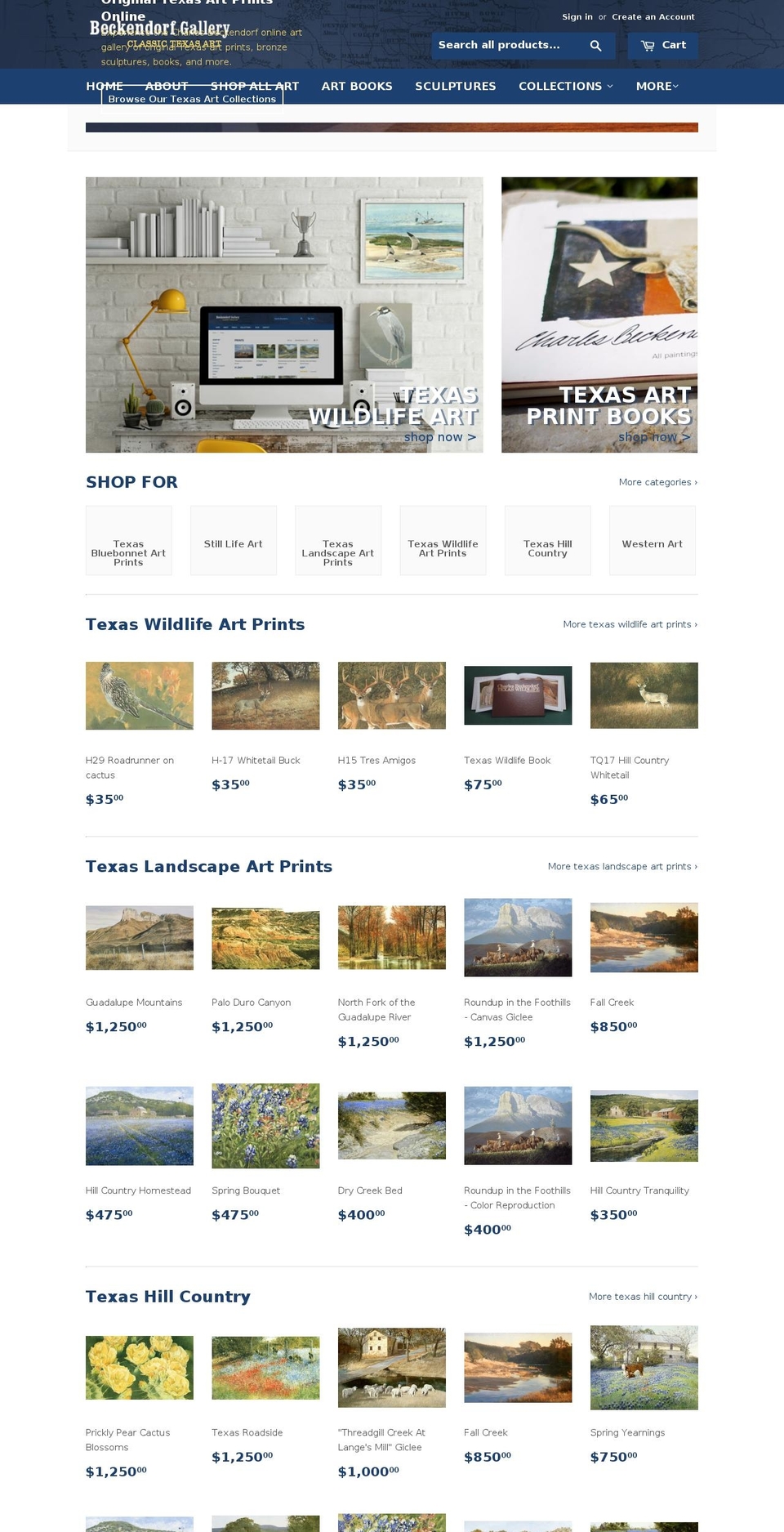 texasartandbooks.com shopify website screenshot