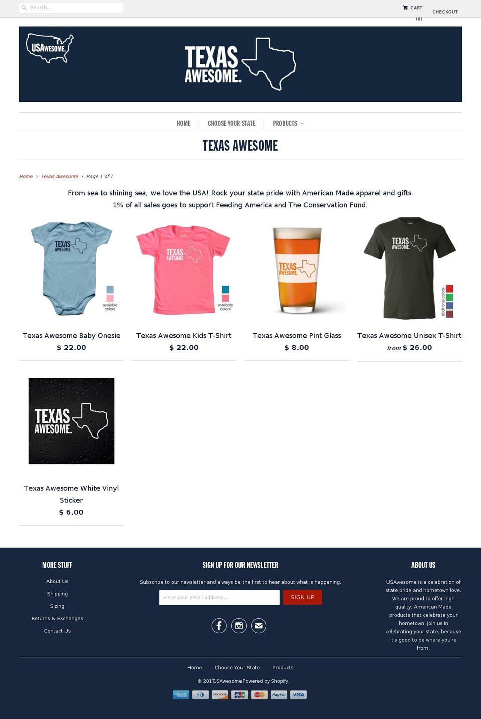 texasawesome.us shopify website screenshot