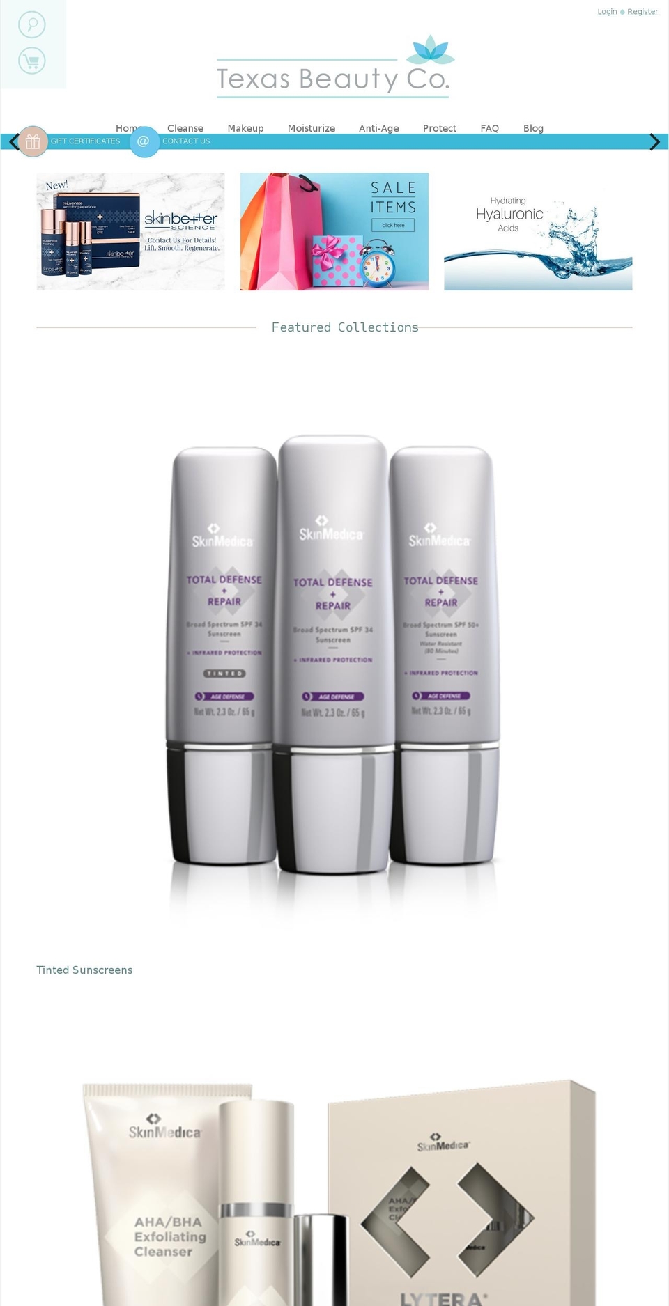 texasbeautyco.com shopify website screenshot