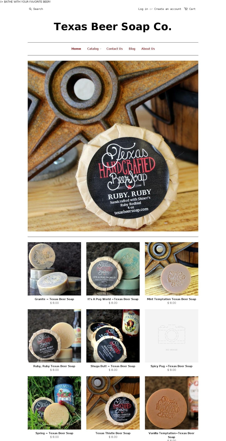 texasbeersoap.com — Shopify storefront screenshot