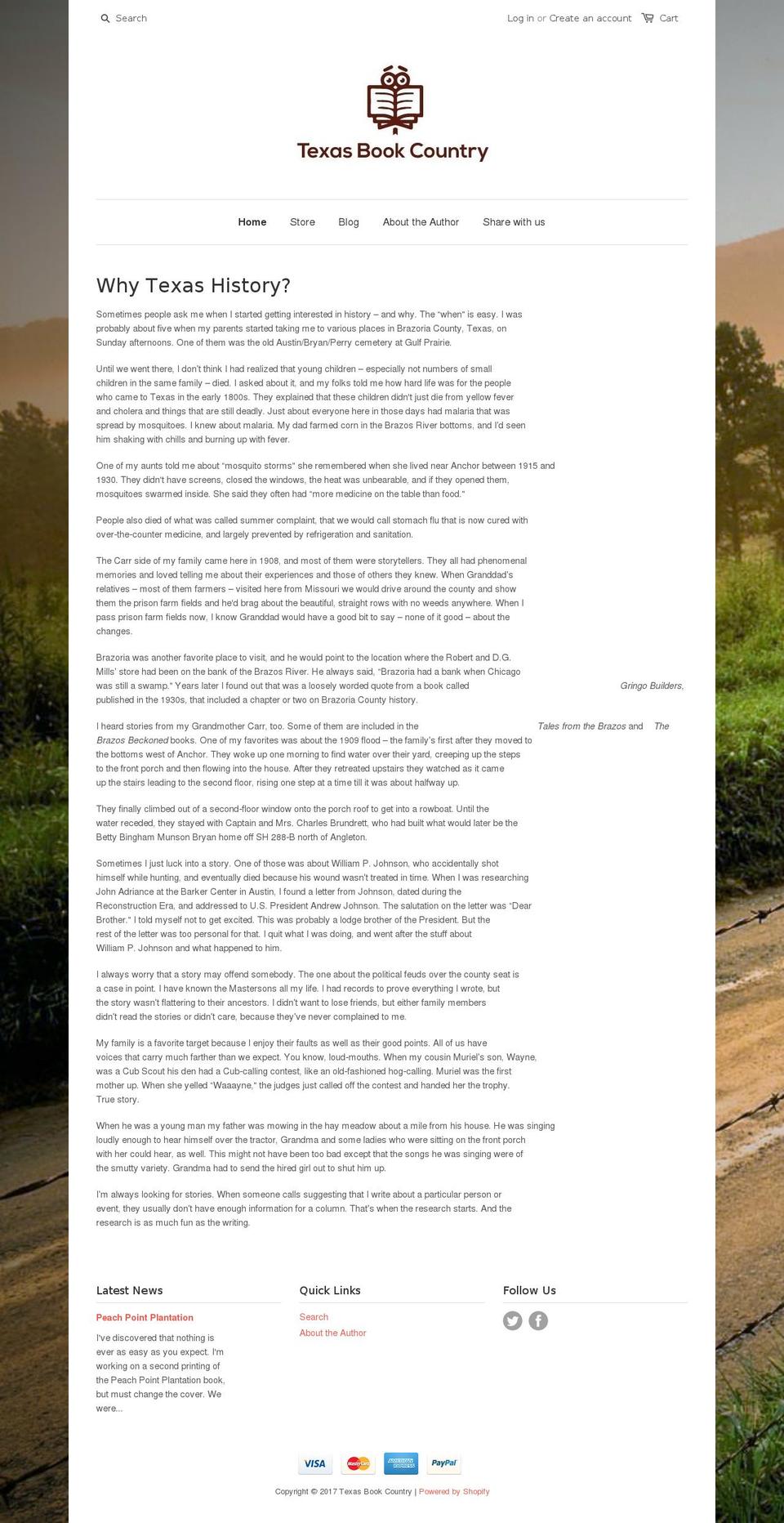 texasbookcountry.com shopify website screenshot