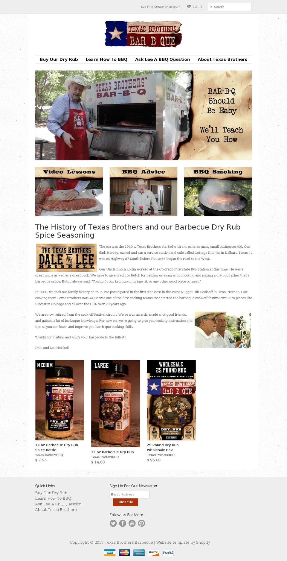 texasbrosbbq.com shopify website screenshot