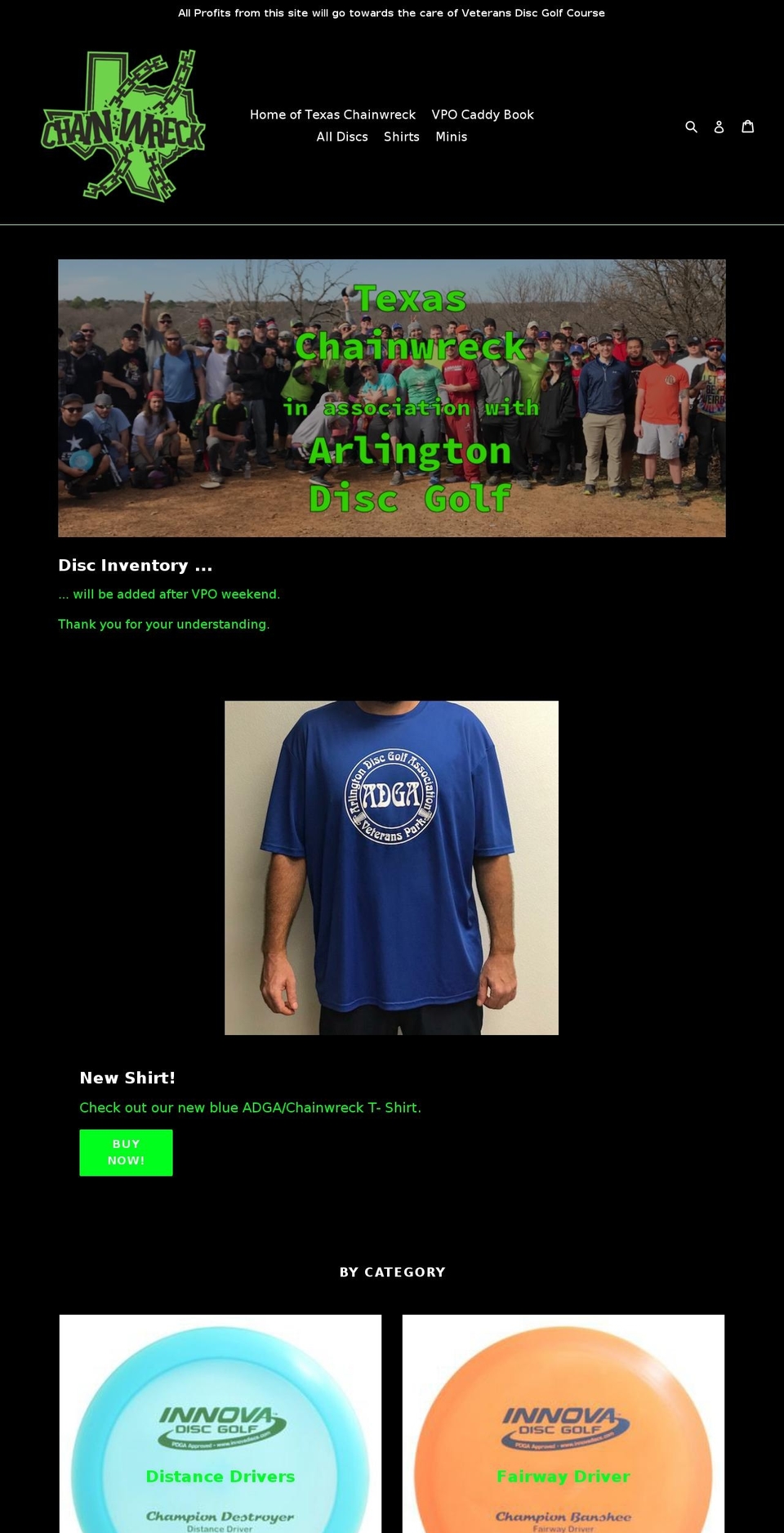 texaschainwreck.com — Shopify storefront screenshot