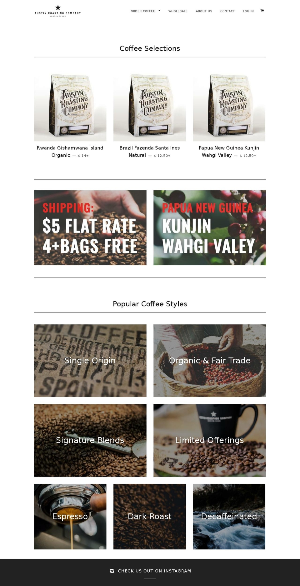 texascoffeecompany.com shopify website screenshot