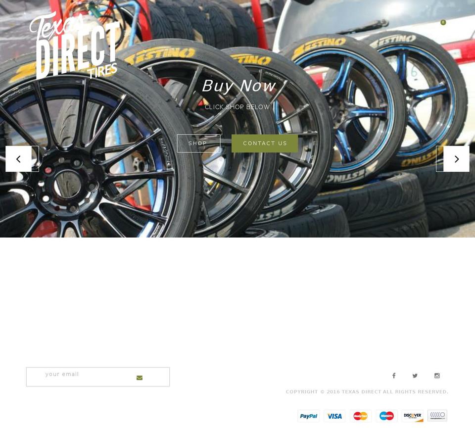 texasdirecttires.com shopify website screenshot