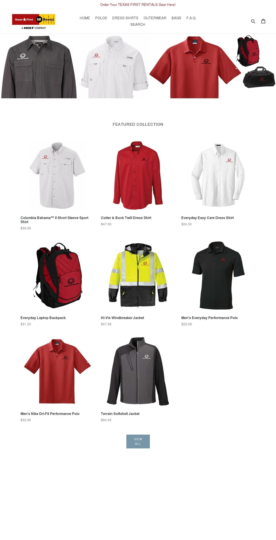 texasfirstgear.com — Shopify storefront screenshot