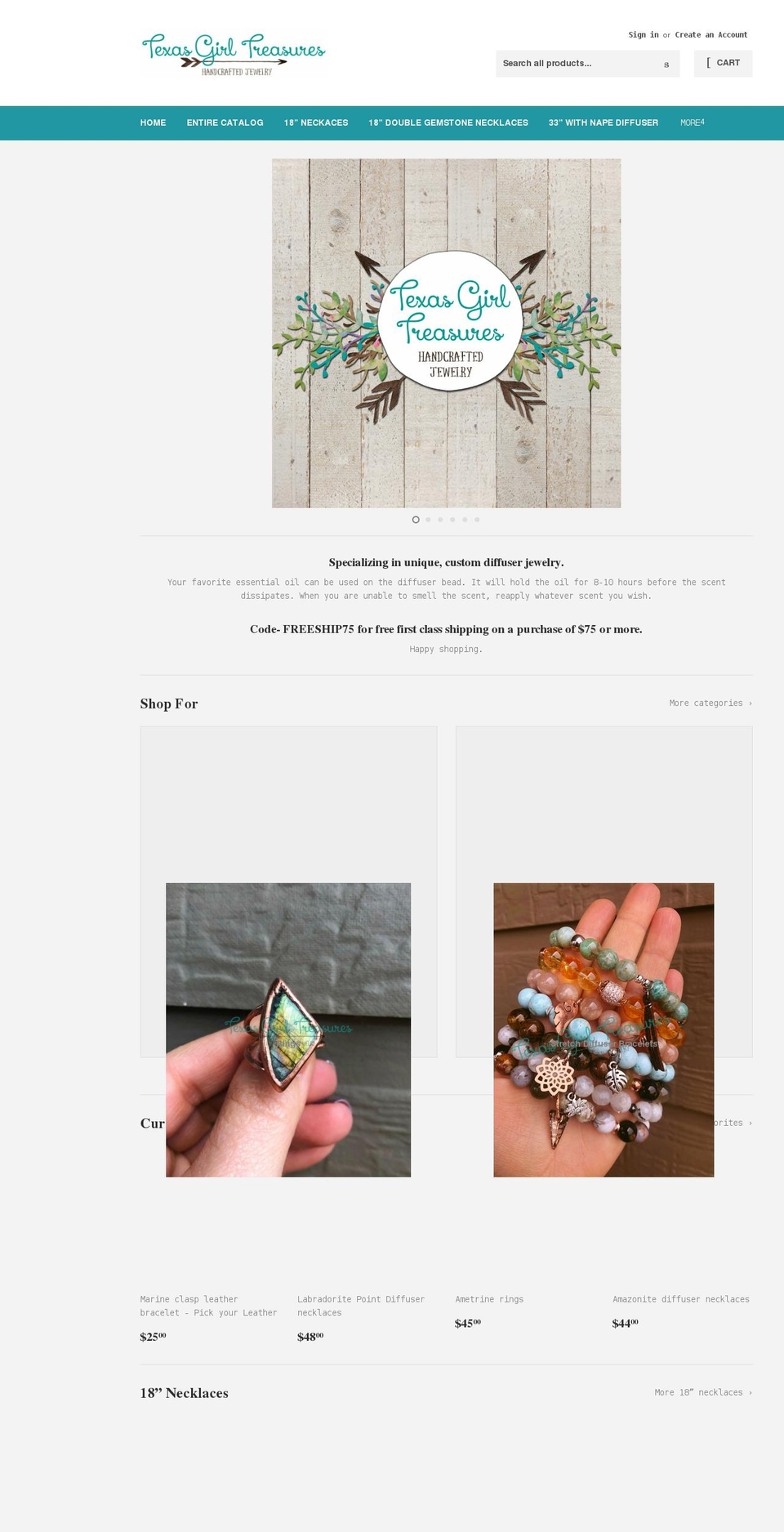 texasgirltreasures.com shopify website screenshot