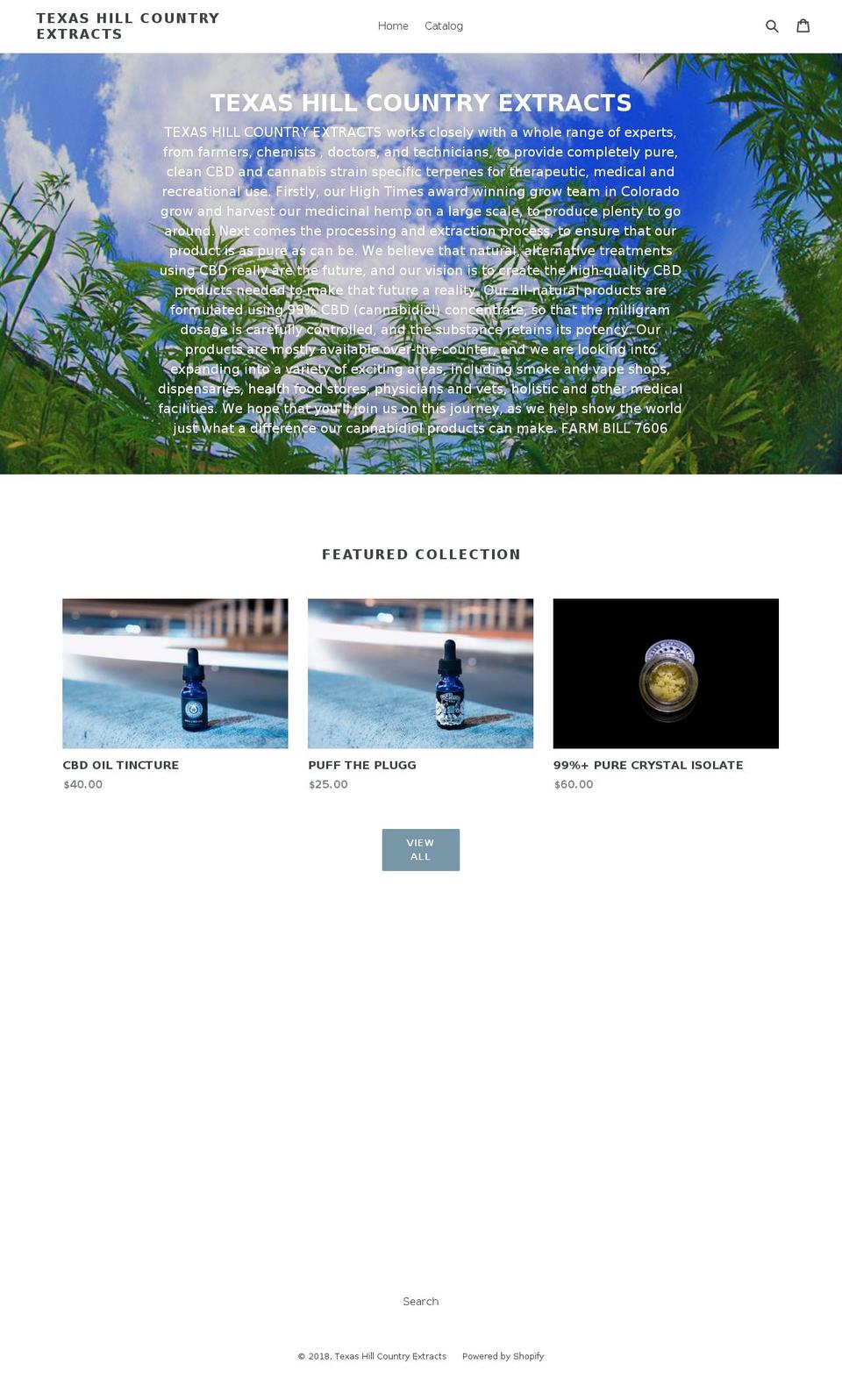 texashillcountryextracts.com — Shopify storefront screenshot