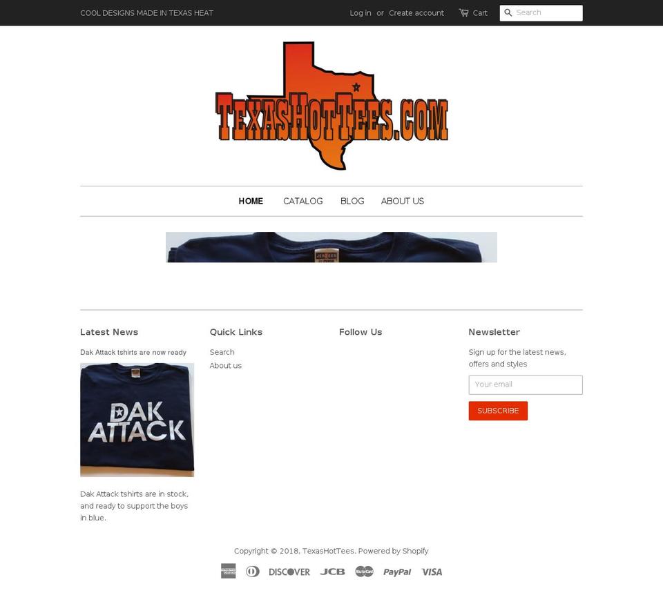 texashottees.com shopify website screenshot