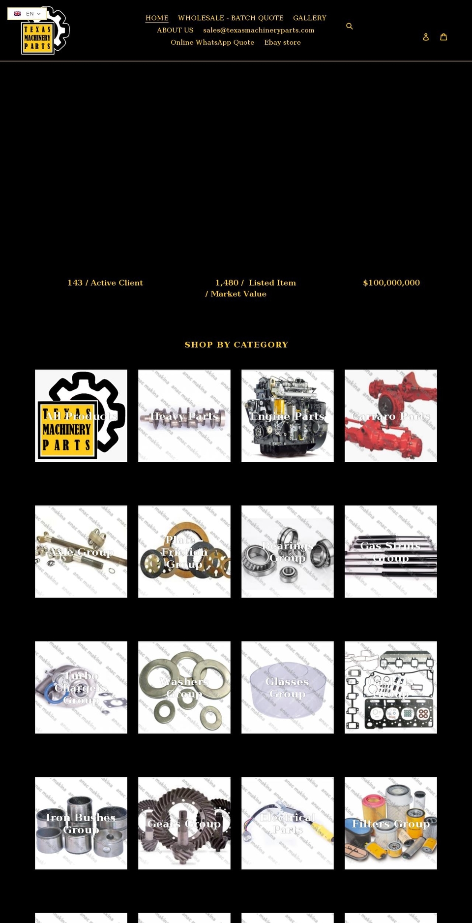 texasmachinerypart.com shopify website screenshot