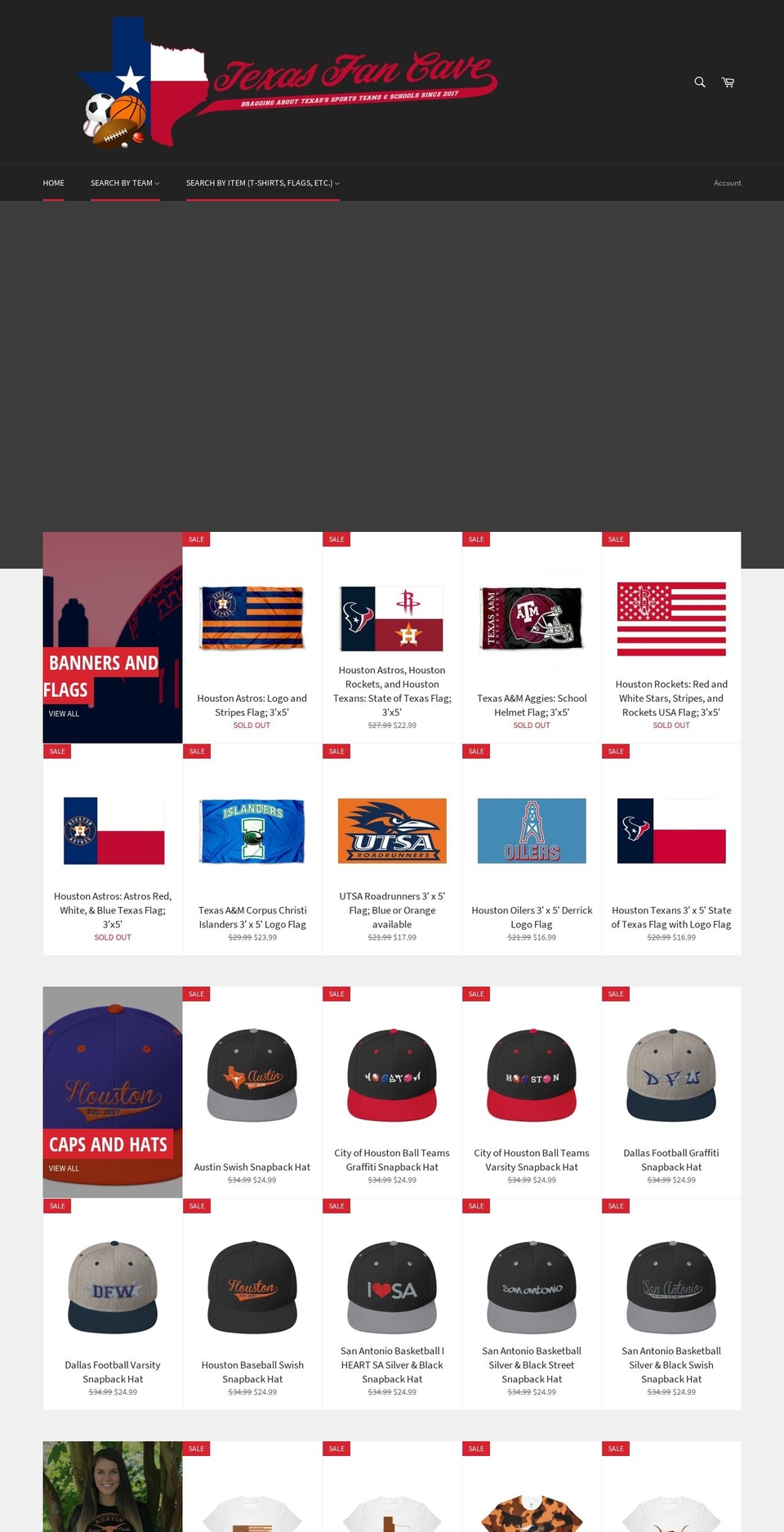 texasmancave.com — Shopify storefront screenshot