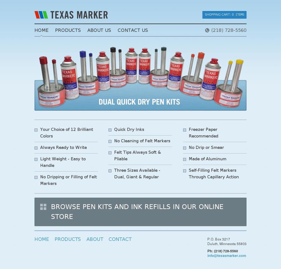 texasmarker.com shopify website screenshot