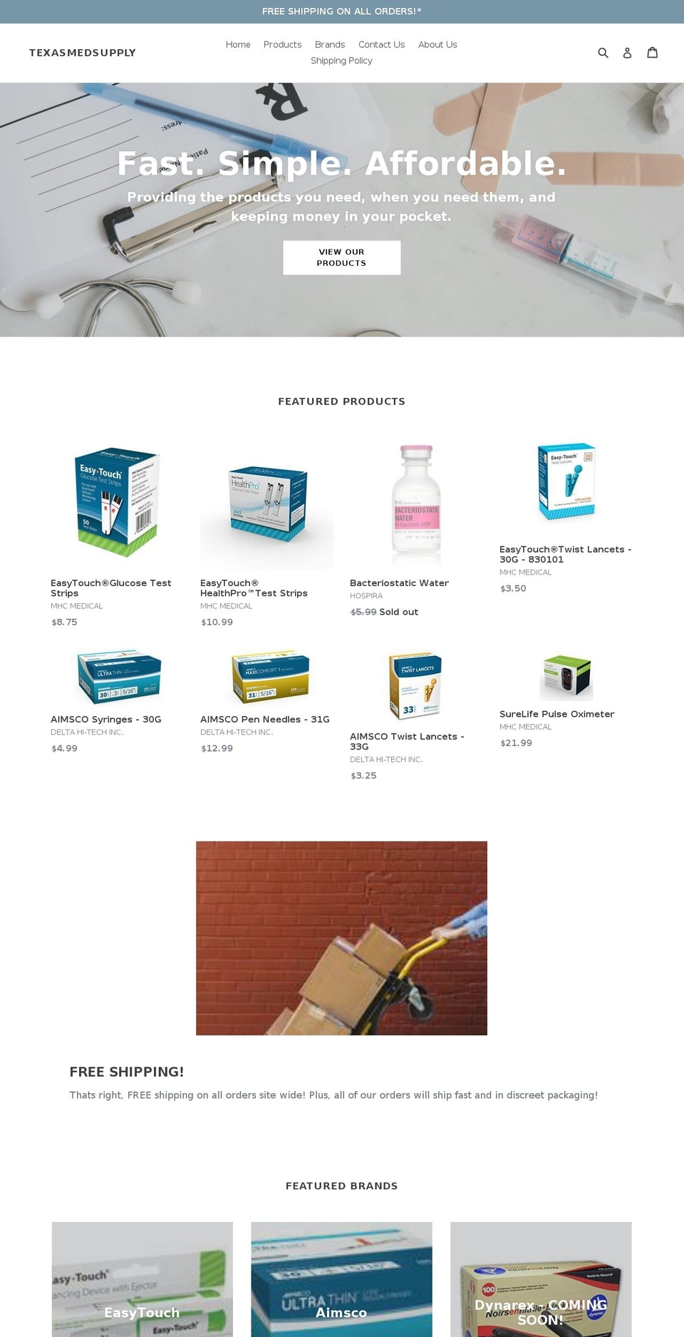 texasmedsupply.com — Shopify storefront screenshot