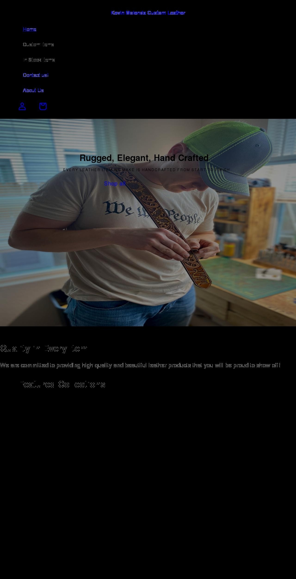 texasprideleather.com shopify website screenshot