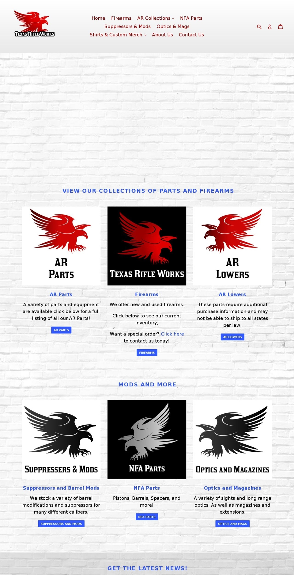 TRWLLC Shopify theme site example texasrifleworks.com