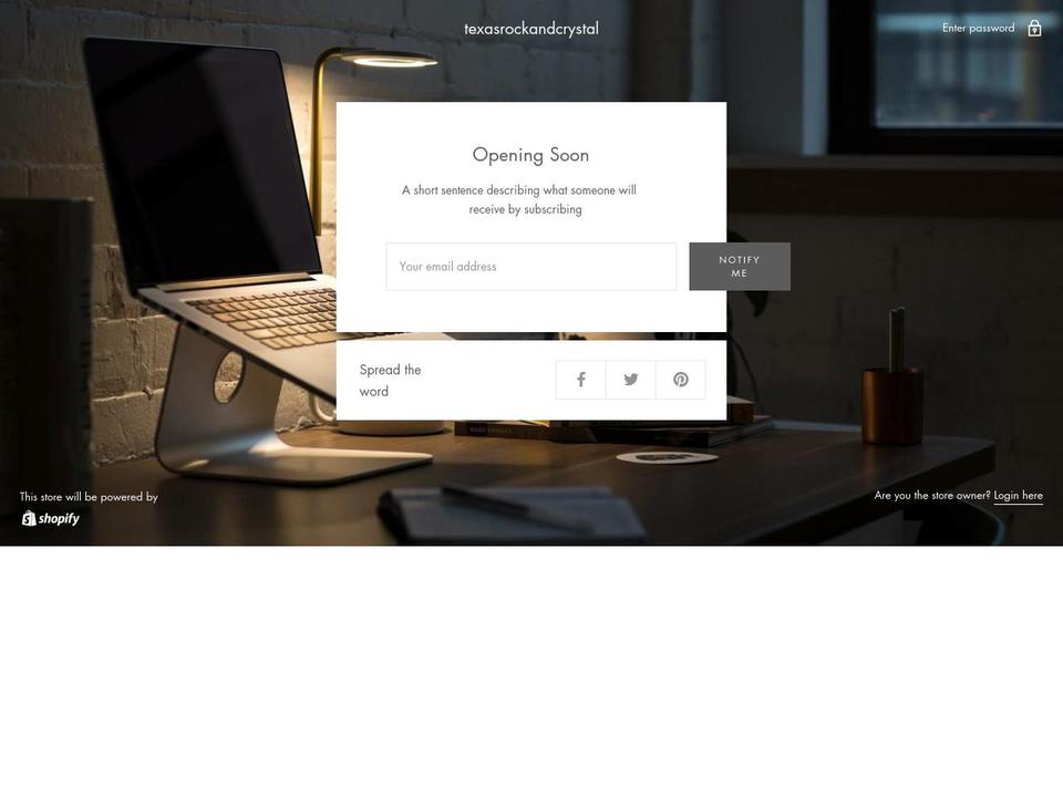texasrockcrystal.com — Shopify storefront screenshot