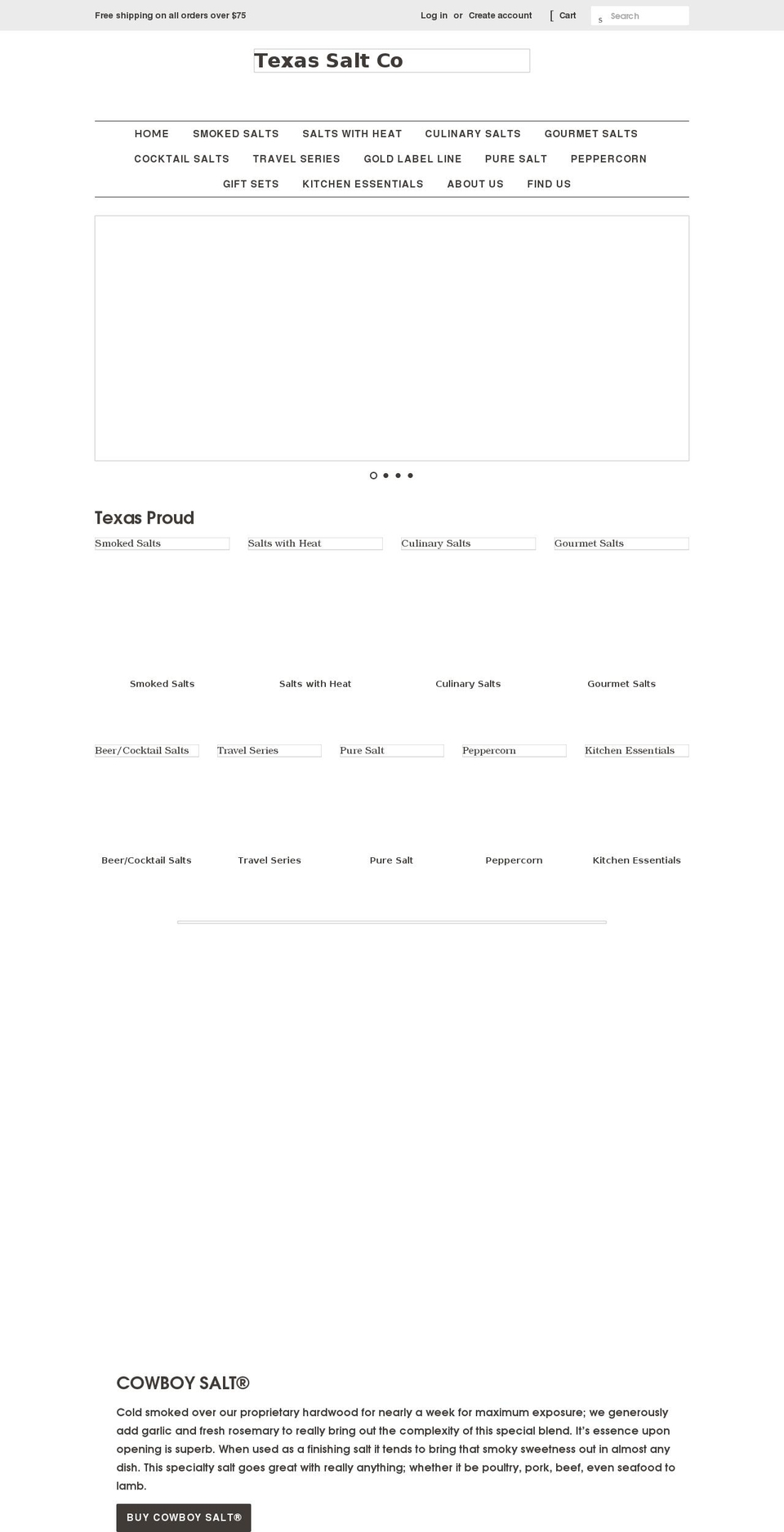 texassaltco.com shopify website screenshot