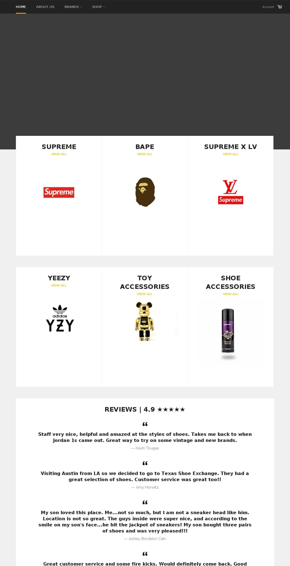 texasshoeexchange.com shopify website screenshot