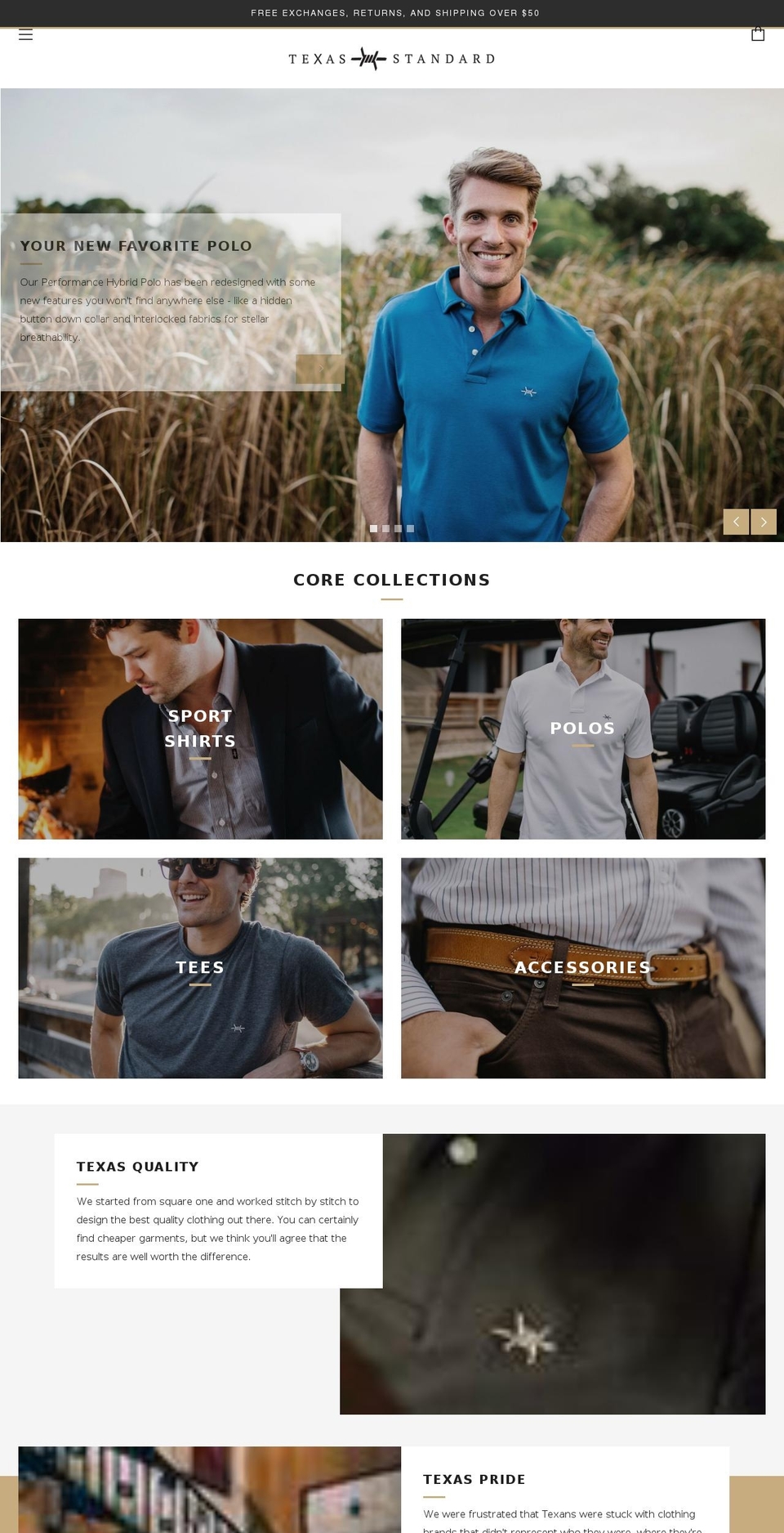 texasstandardclothing.com — Shopify storefront screenshot