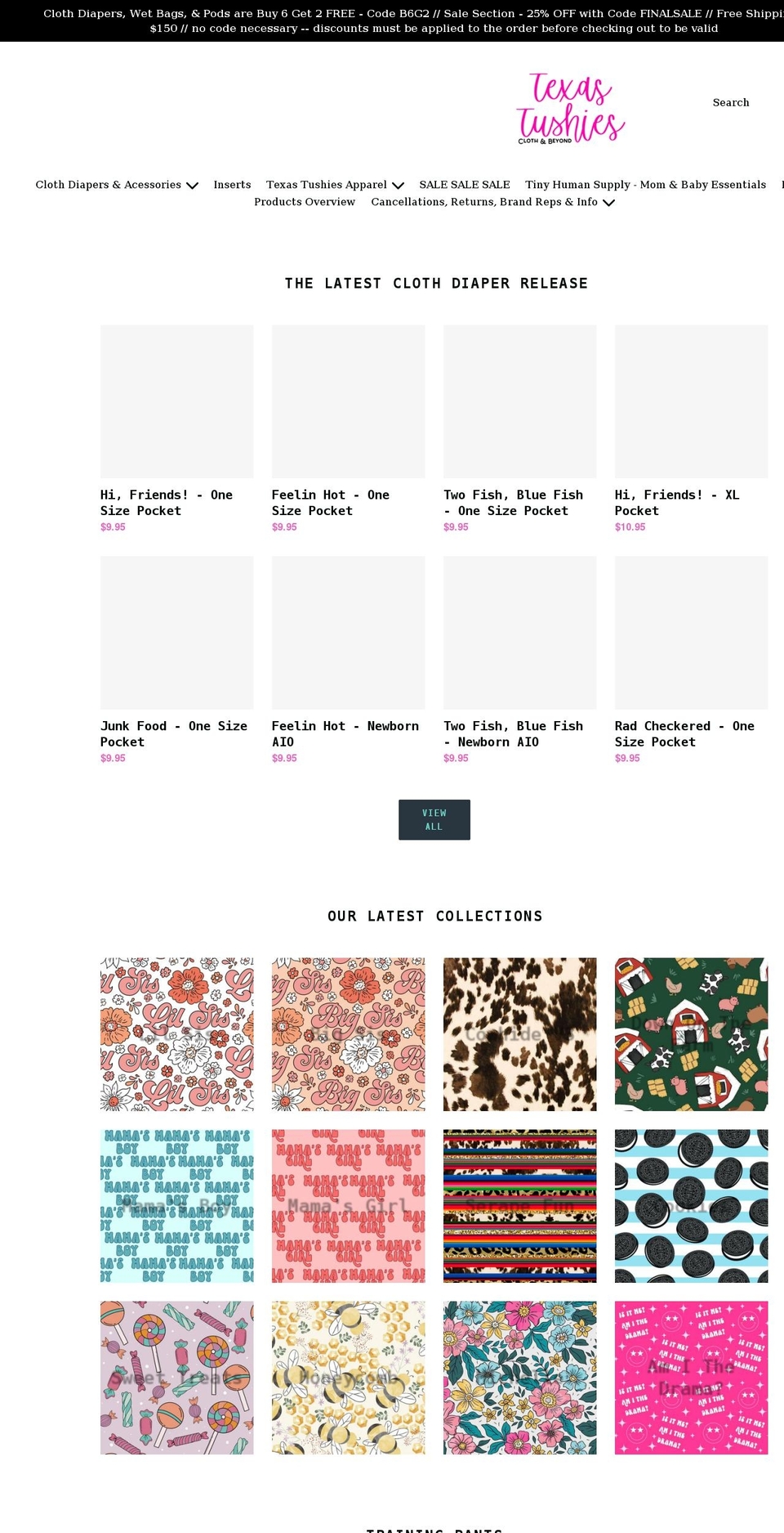 texastushies.com shopify website screenshot