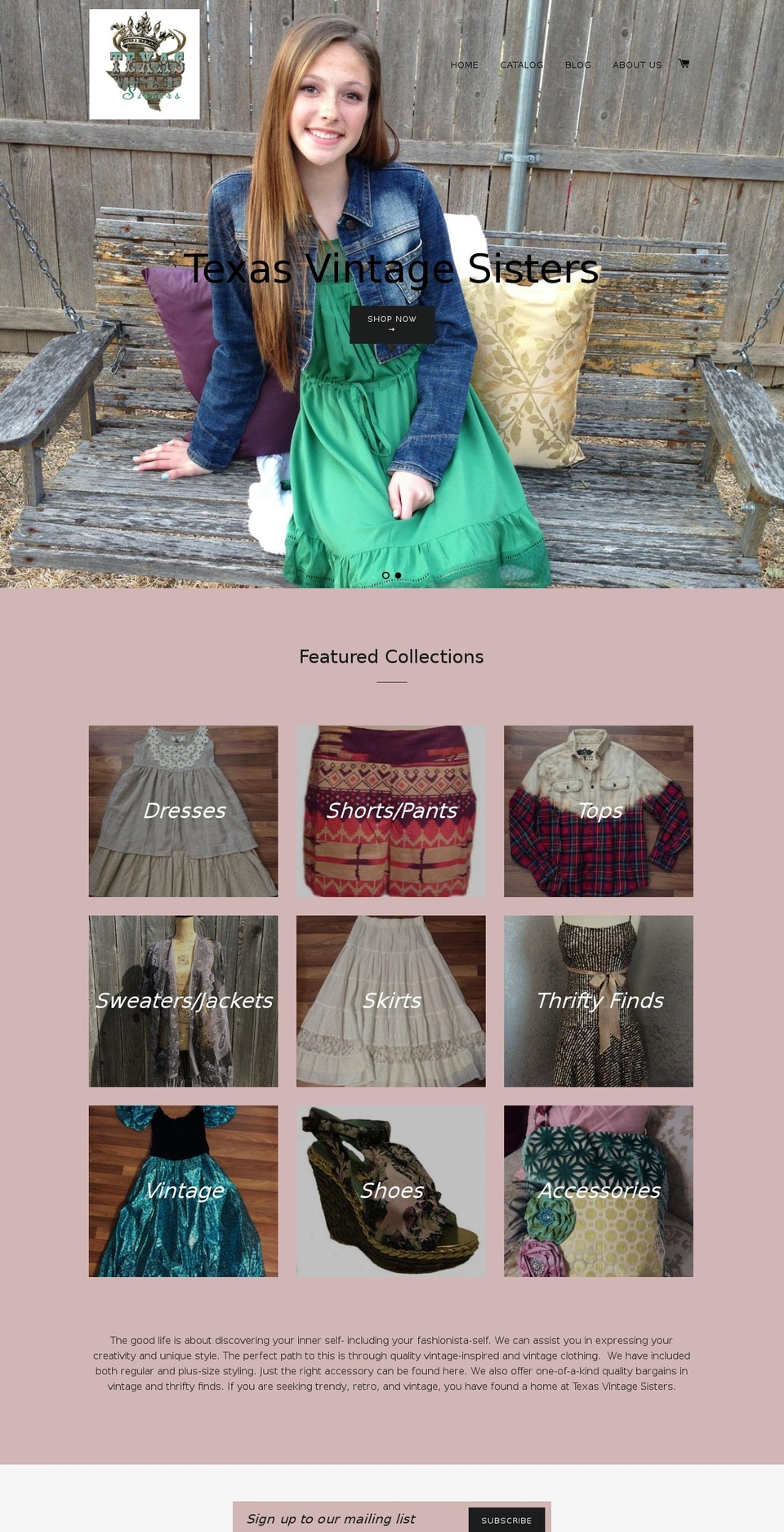 texasvintagesisters.com shopify website screenshot