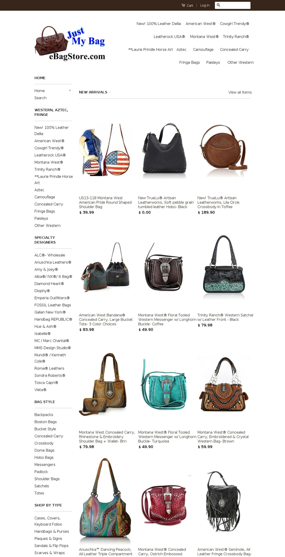 texaswesternbags.com shopify website screenshot