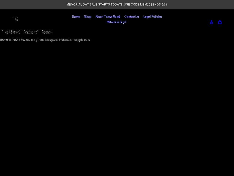 texazmudd.com shopify website screenshot