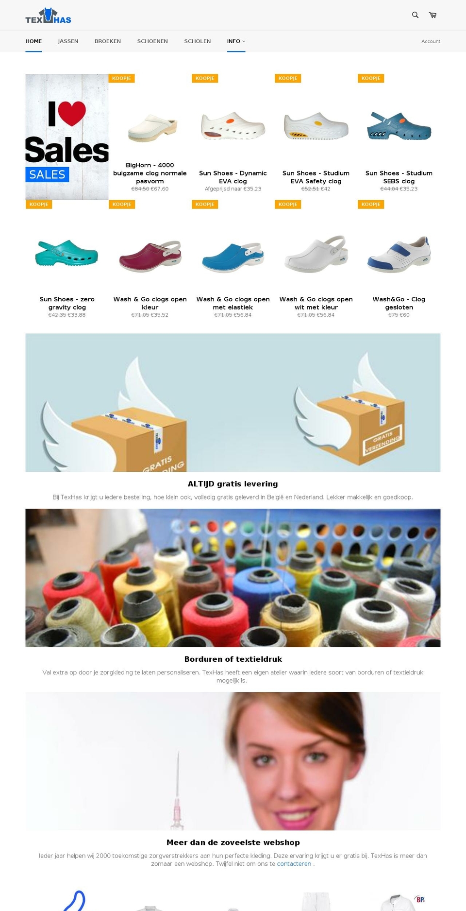 texhaszorg.com — Shopify storefront screenshot