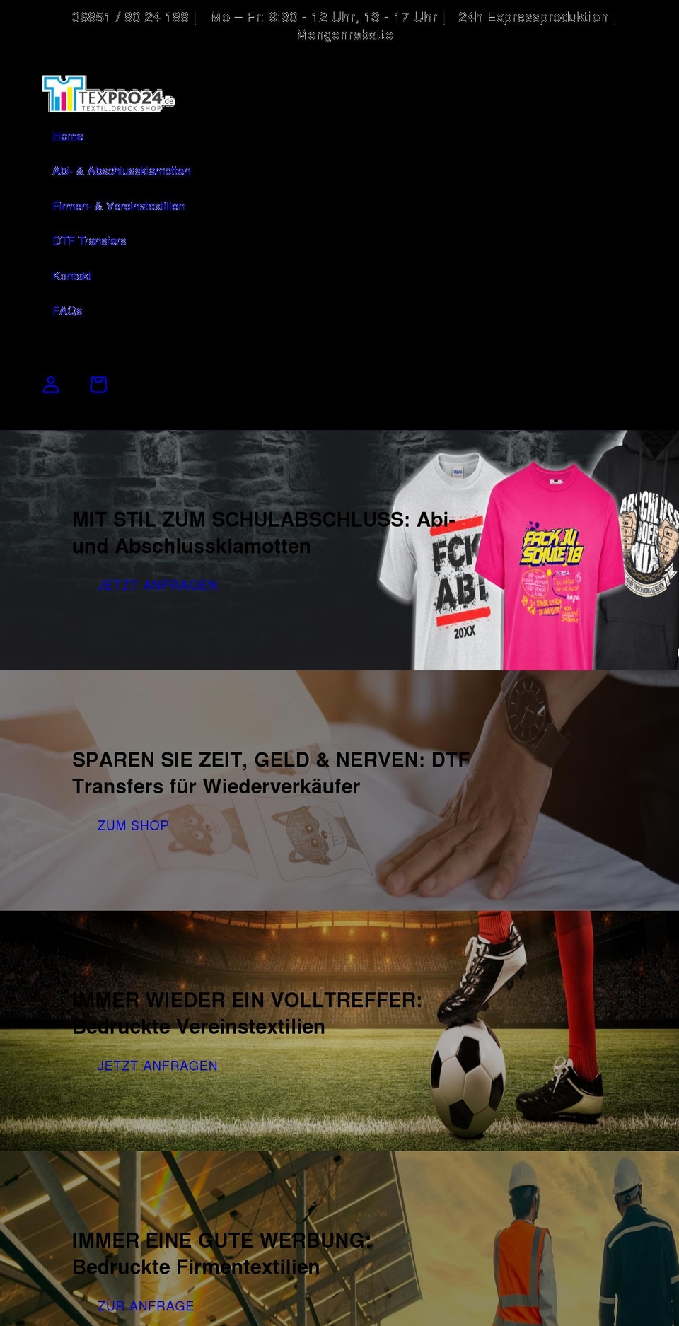 texpro24.de shopify website screenshot