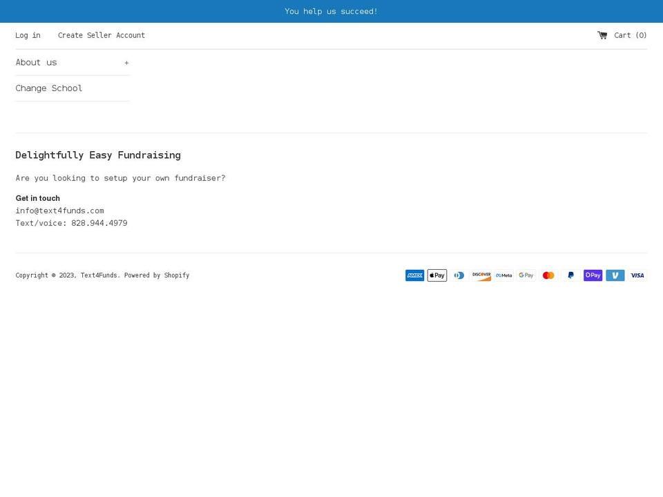 text4funds.com shopify website screenshot