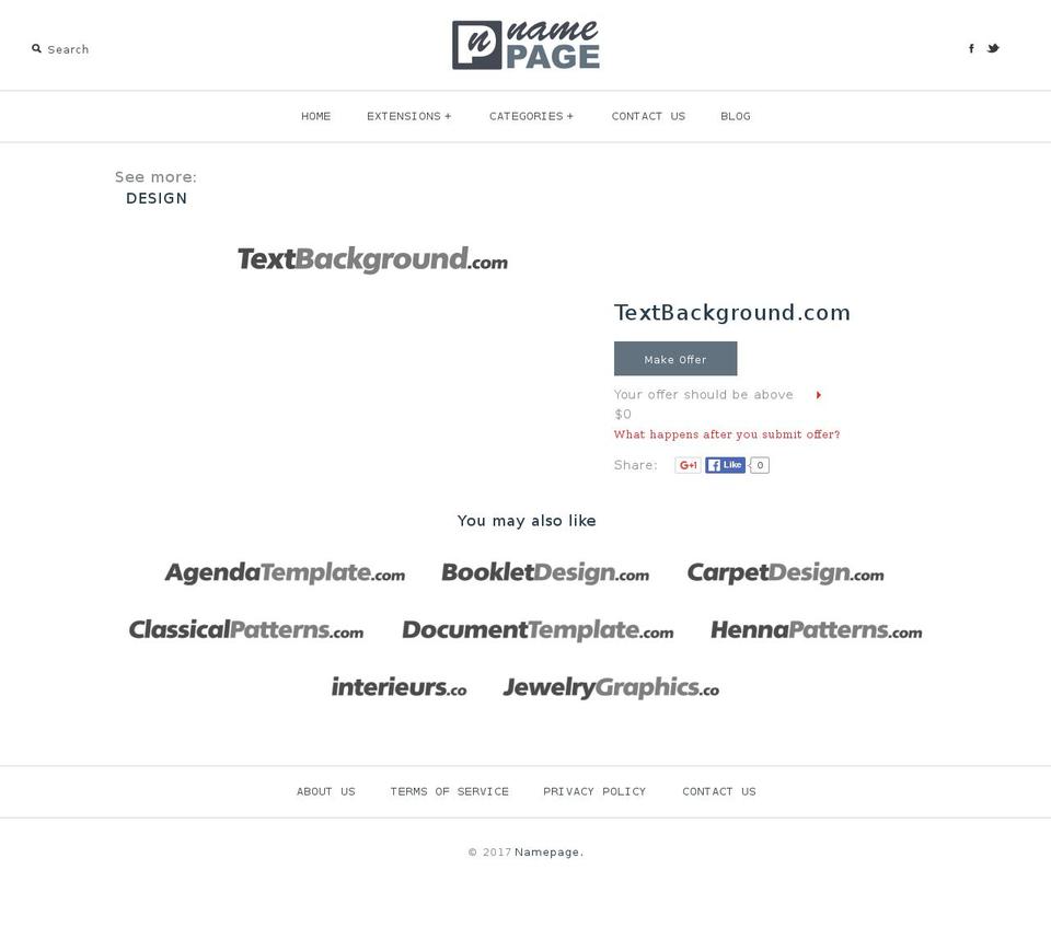 textbackground.com shopify website screenshot