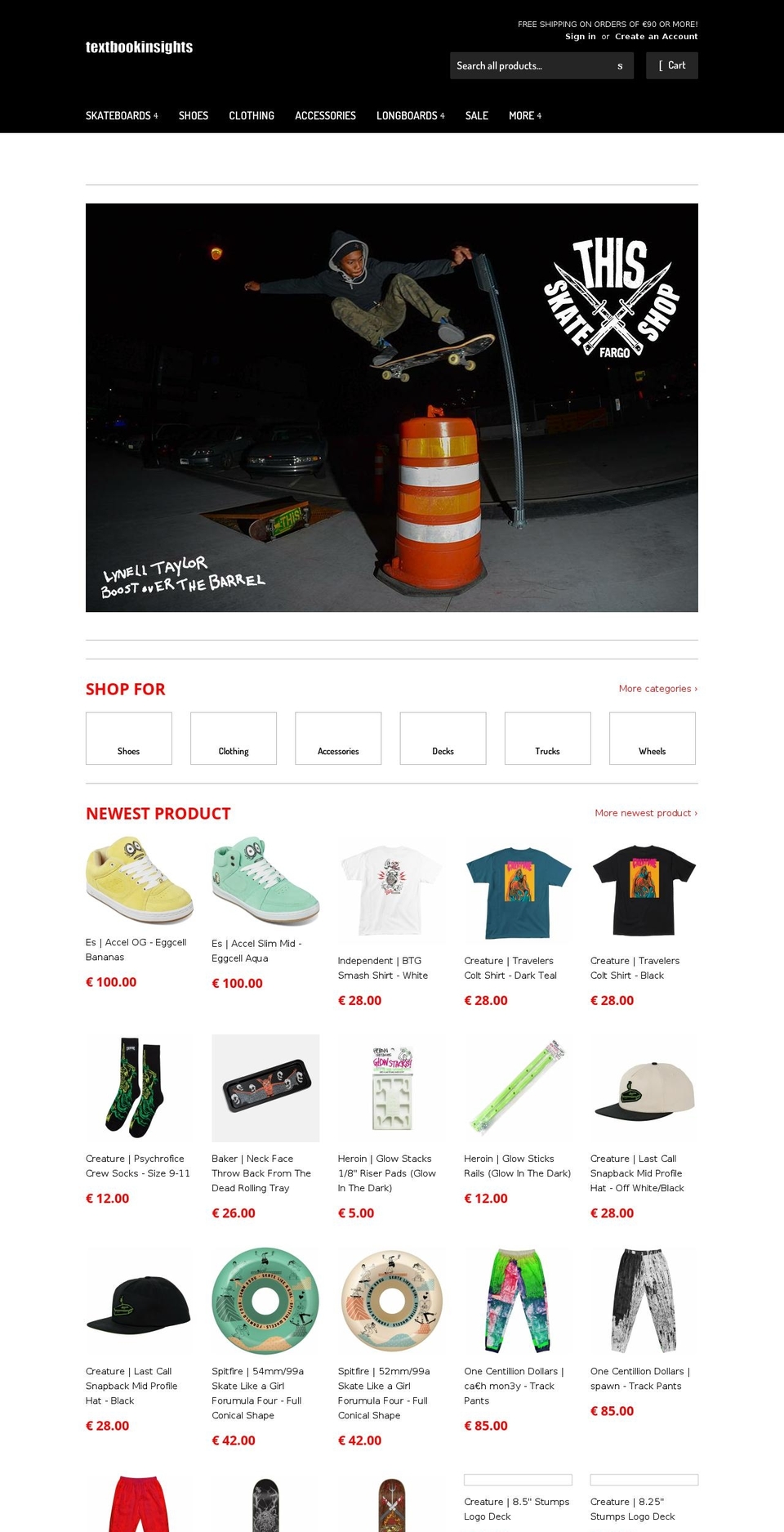 textbookinsights.com shopify website screenshot
