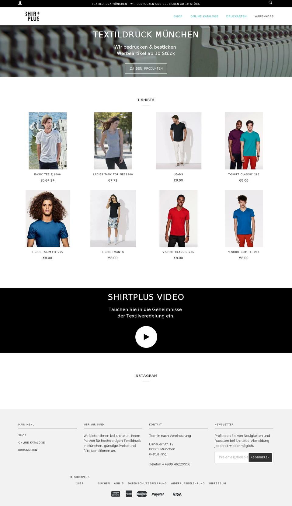 textildruck-shirtplus.de shopify website screenshot