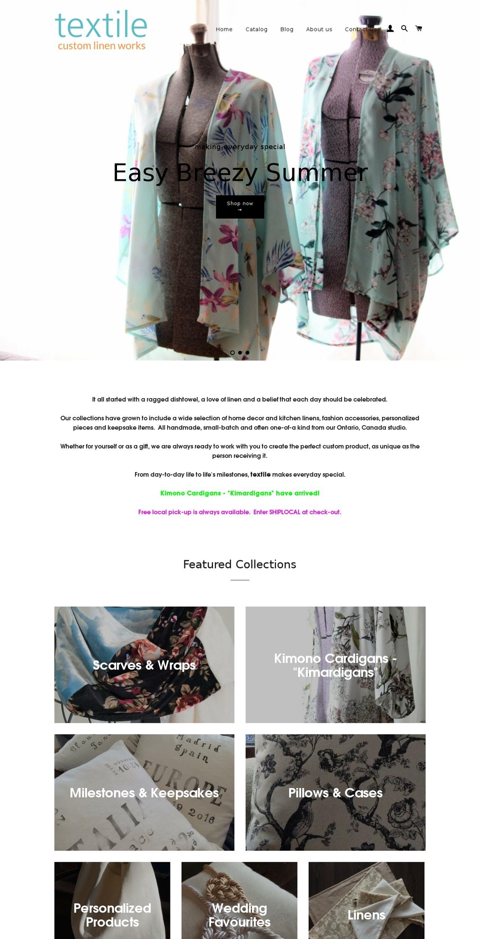 textile-custom.com shopify website screenshot